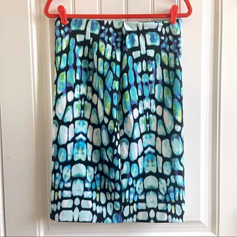 Worthington Blue Black Green Snake Print Pencil Skirt; SZ S ; BNWT